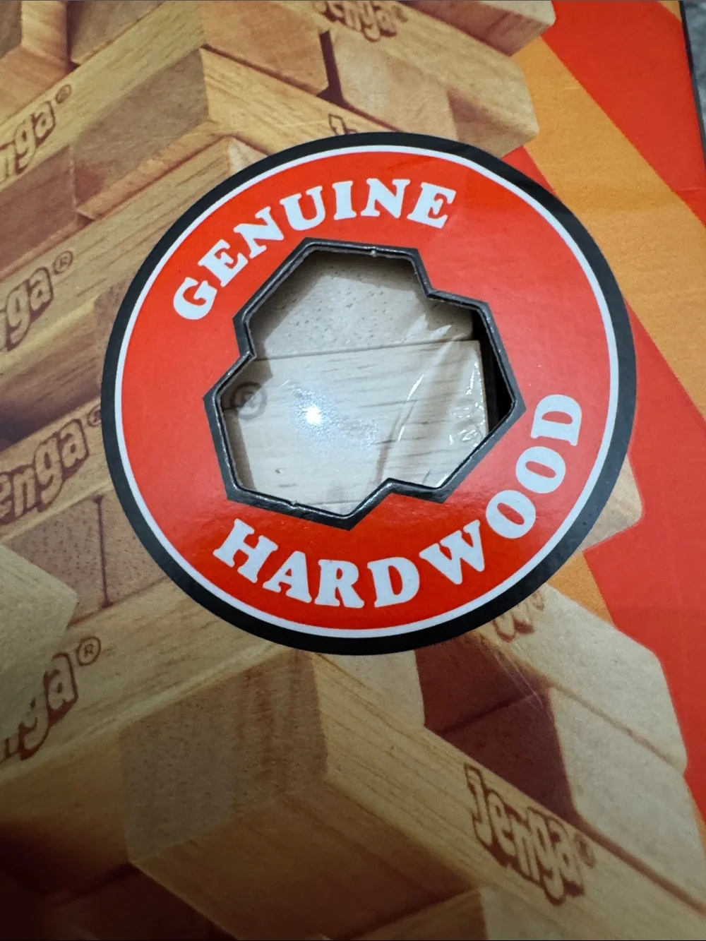 Hasbro Jenga Classic Wooden Block Game - Red and Natural Wood